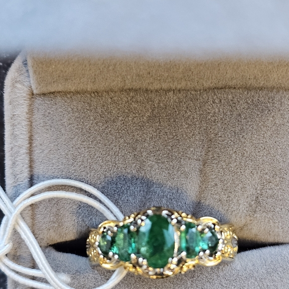 Limited Edition Untreated Genuine Emerald Ring Size 7 in 18k/925/Palladium 💚 - Picture 3 of 10